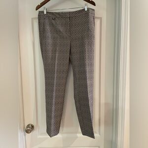Adrianna Papell Black and Cream Patterned Ankle Pants